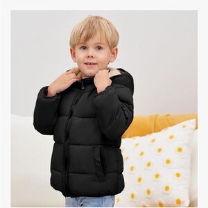 Baby Black Puffer Jacket with Hood